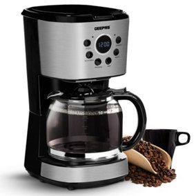 Geepas 1.5L Filter Coffee Machine, 900W - Programmable Drip Coffee Maker for Instant Coffee Espresso Macchiato, 40min Keep Warm