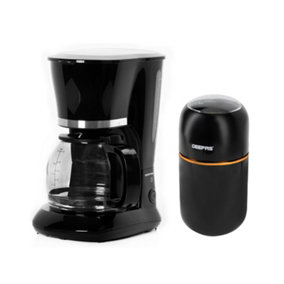 GEEPAS 1.5L Filter Coffee Machine & Coffee Grinder 80g Capacity Combo Set