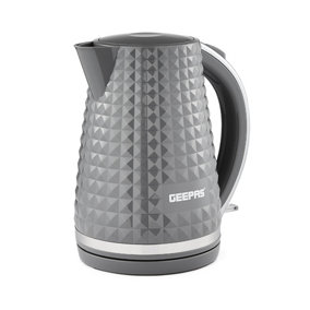 Geepas 1.7L Cordless Electric Kettle 2200W, Grey