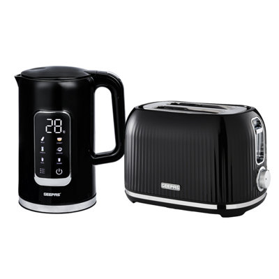 Geepas 1.7L Digital Electric Kettle & 2 Slice Bread Toaster Combo Set