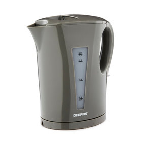 Geepas 1.7L Electric Kettle, 2200W Boil Dry Protection & Auto Shut Off Jug Kettle, Grey