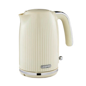 GEEPAS 1.7L Electric Kettle 3000W 360 Rotational Base Cordless Kettle with Rapid Boil Auto Shut Off & Boil Dry Protection, Grey