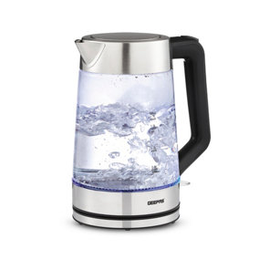 Geepas 1.7L Illuminating Electric Glass Kettle 3000W Cordless Jug Kettle