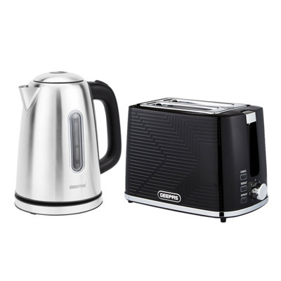 Geepas 1.7L Illuminating Electric Kettle & 2 Slice Bread Toaster Combo Set