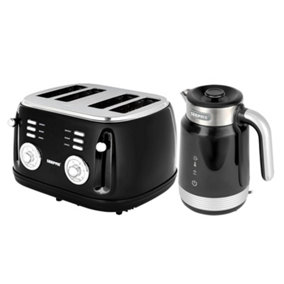 Geepas 1.7L Smart Stainless-Steel Kettle & 4 Slice Bread Toaster Combo Set