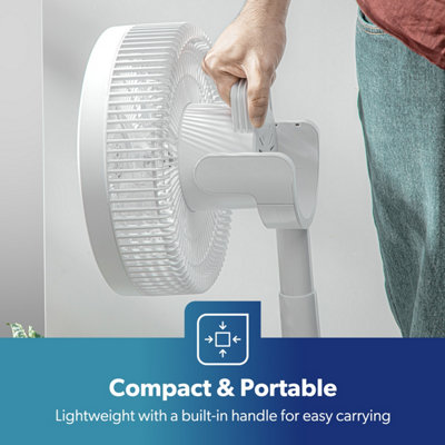 GEEPAS 10 Inch DC Folding Fan Portable Folding Desk Fan with Remote Control  12 Speed, 8 Hour Timer