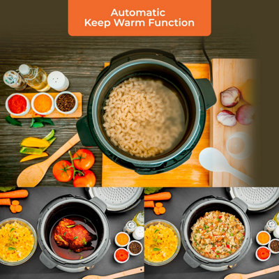 Geepas 1000W Multifunction Cooker Electric Pressure Cooker Steamer Digital hot Multi Cooker 6L