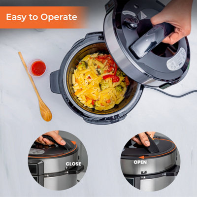 Geepas 1000W Multifunction Cooker Electric Pressure Cooker Steamer Digital hot Multi Cooker 6L