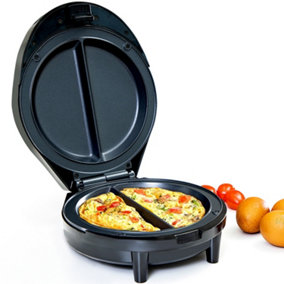 Geepas 1000W Omelette Maker, Dual Electric Non-Stick Egg Cooker Automatic Temperature Control & Power Light Multi Cooker