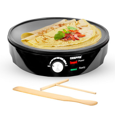 Geepas 1000W Pancake & Crepe Maker Electric Non-Stick Cooking Plate ...