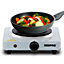 Geepas 1000W Single Electric Hot Plate Portable Kitchen Hob Cooker, White