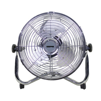 Geepas 12" Floor Fan 3 Blades Tilt Function Chrome