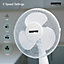 Geepas 12 inch 3 Speed Portable Desk Fan- Low Noise, Oscillating, Home Office Cooling Fan