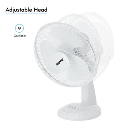 Geepas 12 inch 3 Speed Portable Desk Fan- Low Noise, Oscillating, Home Office Cooling Fan