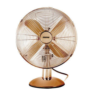 Geepas 12" Metal Desk Fan Electric Fan 3-Speeds For Table Home Office