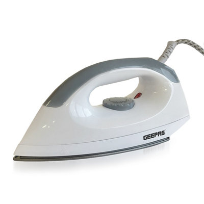 Geepas 1200W Dry Iron for Perfectly Crisp Clothes Non Stick Coating Plate Lightweight Adjustable Thermostat Control