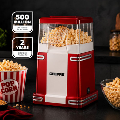 Geepas 1200W Electric Popcorn Maker Machine Makes Hot, Fresh, Healthy ...