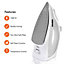Geepas 1300W Steam Iron 2 in 1 Dry & Steam Iron Variable Temperature Control, Non-Stick Soleplate Spray & Steam Function
