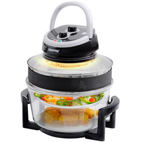 Geepas 1400W Turbo Halogen Oven 17L, 60min Timer, Adjustable Temperature Control, Self Clean Function & Low Fat Air Fryer