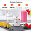 Geepas 150W 420ml Mini Rechargeable Blender Smoothie Maker Kitchen Gym, White