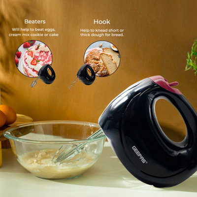 Geepas 150W Hand Mixer, Electric Handheld Food Collection Hand Mixer for Baking - 7 Speed Function with Turbo Function