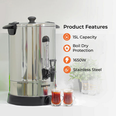 15L Large Coffee Urn Machine Maker Big Office Commercial Dispenser Hot Water