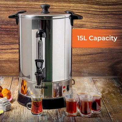Catering Hot Water Tea Urn Instant Water Heater, Temperature Control 30-110  °C, Extra Large Commercial Size Coffee Urn Events, Parties, Weddings