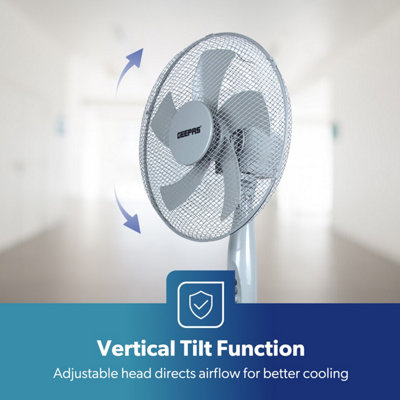 GEEPAS 16 Inch 5 blade Pedestal Fan 45W, Grey