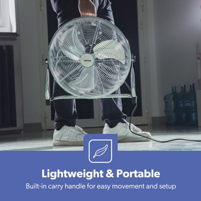 Geepas 16 Inch Chrome Floor Standing  Fan with 3 Speed Tilt Function