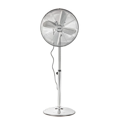 Geepas 16 Inch Chrome Metal Pedestal Fan Floor Fan 3-Speed