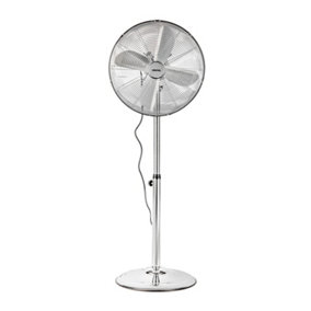 Geepas 16 Inch Chrome Metal Pedestal Fan Floor Fan 3-Speed