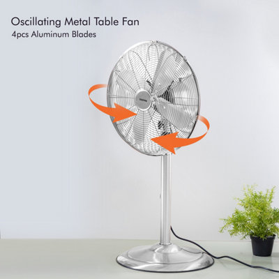 Geepas 16 Inch Chrome Metal Pedestal Fan Heavy Duty Electric Standing Floor Fan with 3-Speed