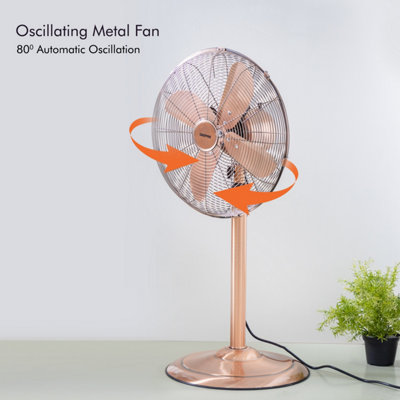 Geepas 16" Metal Pedestal Fan Heavy Duty Standing Oscillating Floor Standing Fan