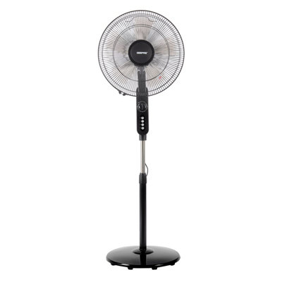 Geepas 16" Pedestal Fan 5 Blades Heavy Duty Oscillating Adjustable Height 1 Hour Timer