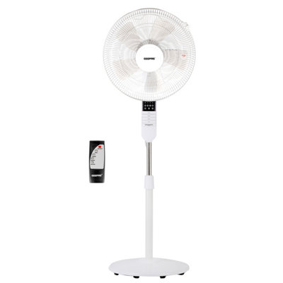 Floor Standing Pedestal Fan 16 Inch Oscillating Electric 3 Speed Grey  Cooling
