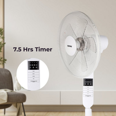 Geepas 16" Pedestal Fan with Remote Control 60W Free-Standing Oscillating Cooling Fan