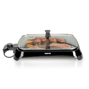 Geepas 1600W Electric Barbecue Grill 2-in-1 Grill with Hot Plate BBQ Smokeless