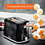 Geepas 2 Slice Bread Toaster 7 Browning Control Auto Shut-off, Black