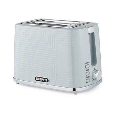 Geepas 2 Slice Bread Toaster 7 Browning Control Auto Shut-off, Grey