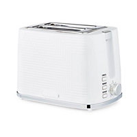 Geepas 2 Slice Bread Toaster 7 Browning Control Auto Shut-off, White
