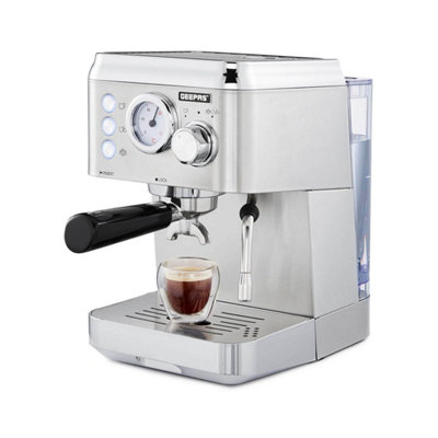 Geepas 20 Bar Cappuccino Espresso Coffee Machine Milk Frother DIY at B&Q