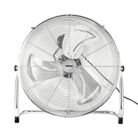 Geepas 20" Floor Fan, Floor Standing High Velocity Electric Portable Cooling Fan with 3 Speed, Chrome Gym Fan