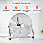 Geepas 20" Floor Fan, Floor Standing High Velocity Electric Portable Cooling Fan with 3 Speed, Chrome Gym Fan