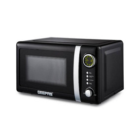 GEEPAS 20 Litre 700W Digital Freestanding Microwave Oven with Variable Power Levels, Automatic Defrost, Digital Display, Black