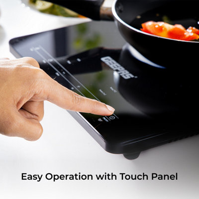 Geepas 2000W Digital Induction Cooker Single Ultra-thin Induction Hob w/LED Touch Display & Timer