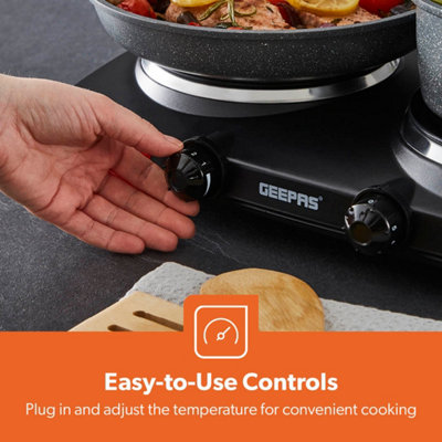 Geepas 2000W Double Burner Ceramic Hot Plate Portable Infrared