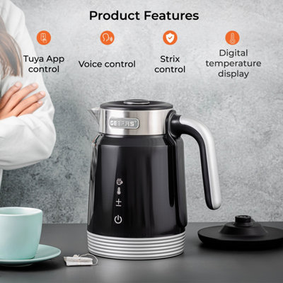 Geepas 2200W Smart Kettle Voice Control With Alexa and Google Assistant 1.7L