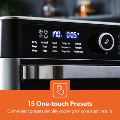 GEEPAS 22L Air Fryer Oven Vortex 15 Presets Glass Touch Convection ...