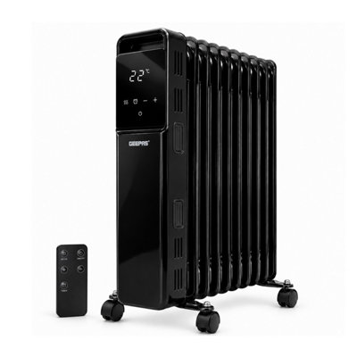 Geepas 2500W Portable Digital Oil Filled Radiator 11 Fin LED Display ...