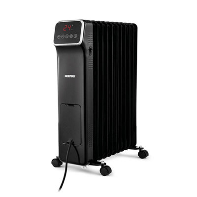 Geepas 2500W Portable Digital Oil Filled Radiator 11 Fin LED Display with Remote